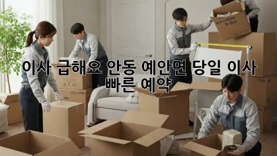 이사, 급해요? 안동 예안면 당일 이사 빠른 예약!