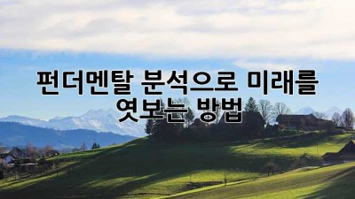 🚀 펀더멘탈 분석으로 미래를 엿보는 방법! 🔮